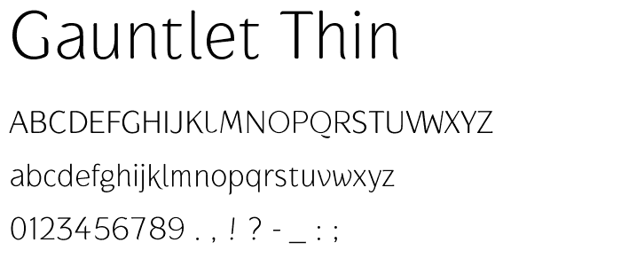 Gauntlet Thin font